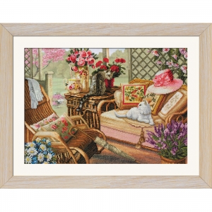 외국 십자수패키지 Nova Sloboda/Summer Terrace-HHD1081(배경프린트원단)