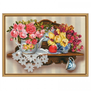 외국 십자수패키지 Nova Sloboda/Flower Romance-HHD3077(배경프린트원단)