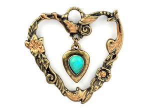 RTO Vintage Metal Pendants(펜던트) Flower Heart-VT-46