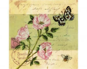 외국 십자수패키지 RTO Postcard - Wild&nbsp;Rose-M70015(배경프린트원단)