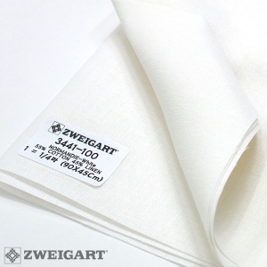 쯔바이 프랑스자수원단(카운트불가, 180Cm광폭)-NORMANDIE-White/3441-100