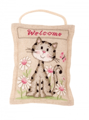 외국 십자수패키지 Vervaco/ 오너먼트쿠션 DECO CUSHION WELCOME-0144642