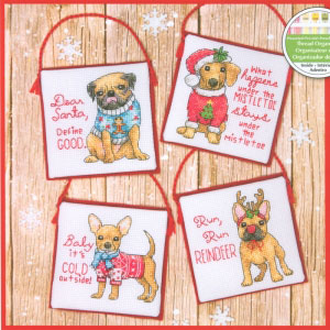 외국 십자수패키지 Dimensions/ 오너먼트 Christmas Pups-70-08972