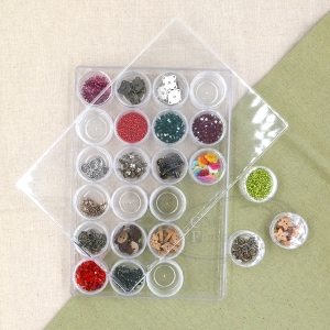 구슬통 비즈박스 (원형 통 24개) - 21499(높이 2.7Cm)