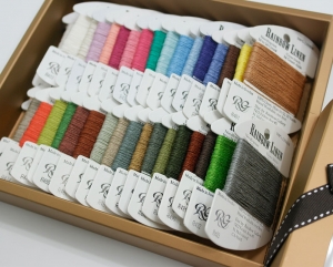 (Rainbow Gallery) 100% 린넨실, 자수실, 메디치실 36색 세트