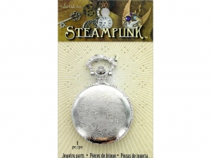 Solid Oak Steampunk/Watch Case Antique Silver(원형펜던트)-Steam034