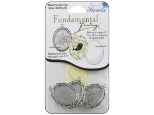 Sweet Beads/Metal Pendant Oval 24x32mm Antique Silver(타원펜던트 3개세트)-Swe0956