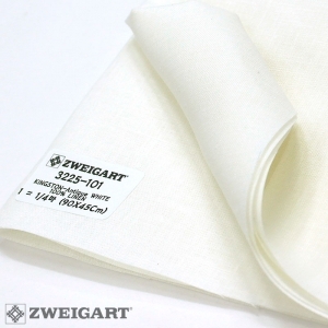 쯔바이 56카운트 프랑스자수원단(180Cm광폭)-KINGSTON-Antique White/3225-101(손수건에 적합)