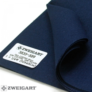 쯔바이 자수원단 25카운트-LUGANA-Navy/3835-589