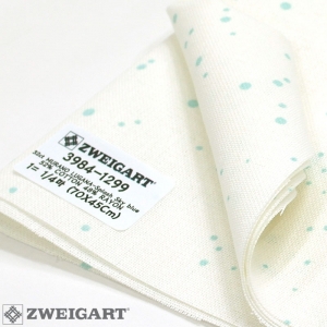 쯔바이 자수원단 32카운트-MURANO LUGANA-Splash 물보라 Sky Blue On Winter White/3984-1299