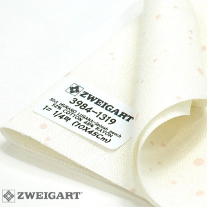 쯔바이 자수원단 32카운트-MURANO LUGANA-Splash 물보라 Peach On Winter White/3984-1319