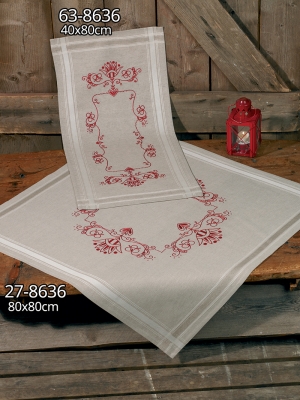 Permin 프랑스자수패키지/ 직사각러너 Classic Red-63-8636