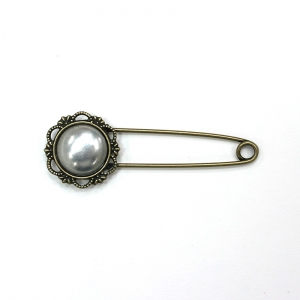 F44 - 플라워 옷핀브로치 (2.7 X 2.7 / 7.5Cm)