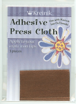 (Iron On Threads용 다림질접착프레스원단, 누름천) Kreinik Adhesive Press Cloth(1"x1.75") 3장-08450