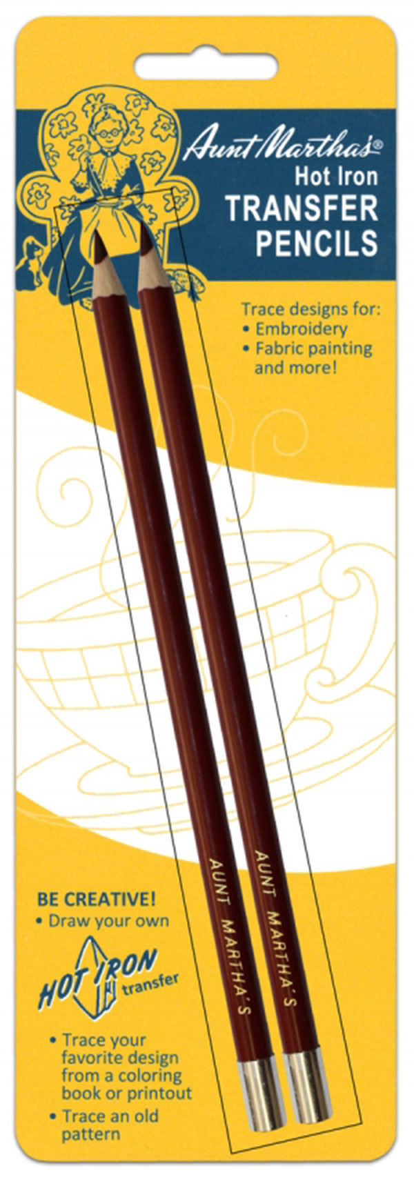 (아이언펜슬 다림질펜 전사펜) Aunt Marthas Hot Iron Transfer Pencil 2pc-ATMTP1