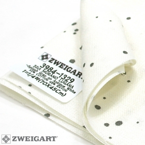 쯔바이 자수원단 32카운트-MURANO LUGANA-Splash Grey on Antique White/3984-1329
