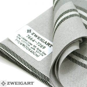 쯔바이 자수원단 25카운트-LUGANA-Linea 라인 Stripe Grey/7664-7269