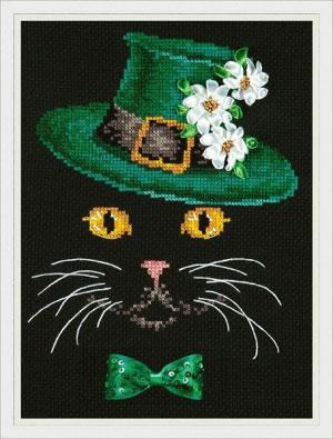 외국 십자수패키지 Magic Needle/Cat with Hat(리본자수포함)-80-11