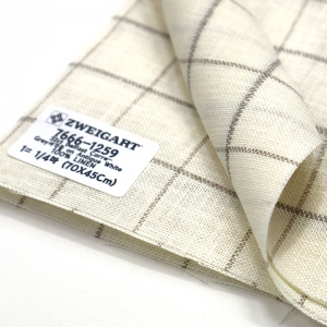 쯔바이 자수원단 32카운트-Belfast Carre-Grey사각줄 on Antique White/7666-1259
