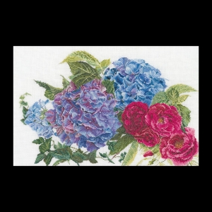 외국 십자수패키지 Thea Gouverneur/ Hydrangea & Rose(32ct)-TG442