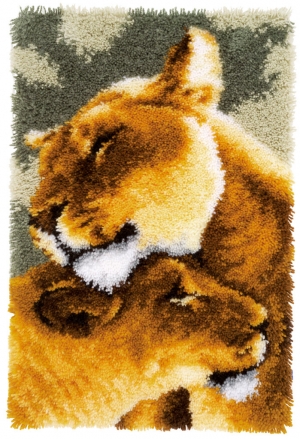 벨기에 Vervaco 정품 스킬자수패키지(래치훅)/ 매트 RUG/ LION FRIENDSHIP III-0150913