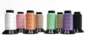 옵션 Kreinik 골드워크 & 미싱(자수)용 메탈릭실 Fashion Twist (with Silver, 항균, 항효소) 1000m Cone