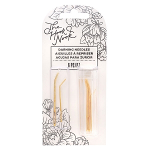 Hook Nook/ 휘어진 스웨덴자수바늘 (룸플라워 돗바늘, 다너바늘) (5개세트)와 플라스틱보관통-355862