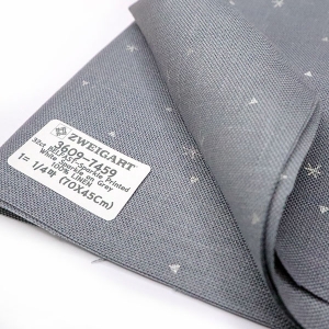 쯔바이 자수원단 32카운트-BELFAST Sparkle Printed(무늬 프린트)-White Sparkle on Grey/3609-7459