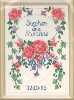 Dimensions 프랑스자수패키지/ (5x7) PRETTY ROSES WEDDING RECORD-6176