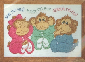 Dimensions 프랑스자수패키지/ (5x7) SEE NO EVIL-16032