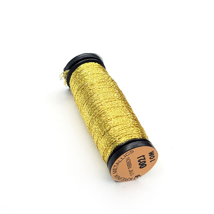 Kreinik 크라이닉자수실 1/16인치 Ribbon 002j Japan Gold 10m