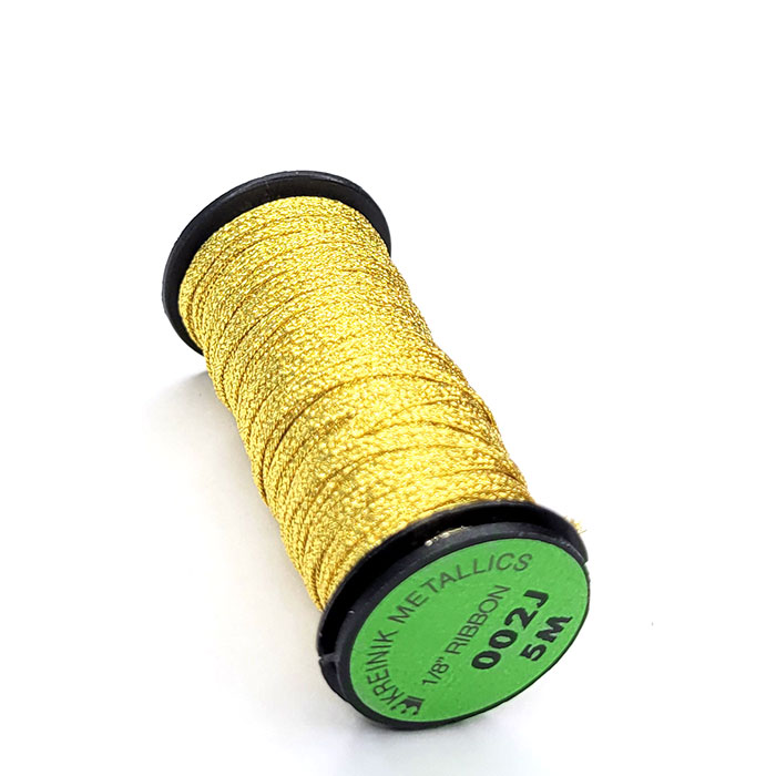 Kreinik 크라이닉자수실 1/8인치 Ribbon 002j Japan Gold 5m