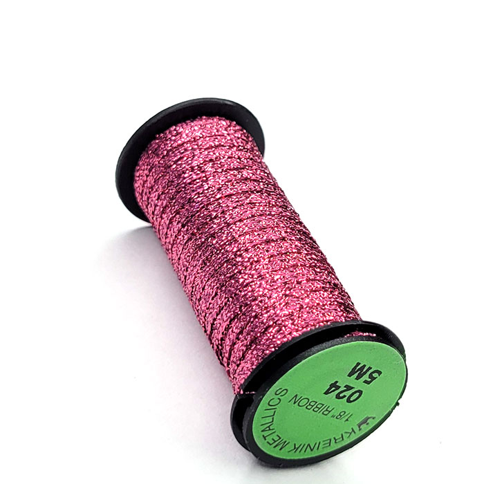 Kreinik 크라이닉자수실 1/8인치 Ribbon 024 Fuchsia 5m