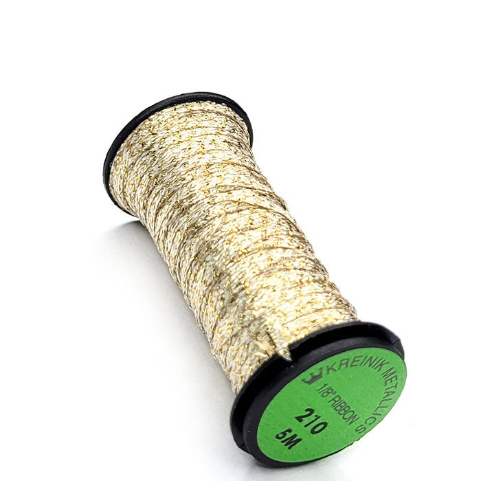 Kreinik 크라이닉자수실 1/8인치 Ribbon 210 Gold Dust 5m