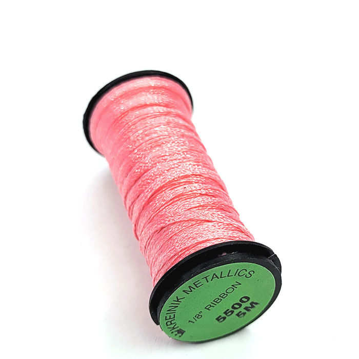 Kreinik 크라이닉자수실 1/8인치 Ribbon 5500 Pink Lemonade 5m