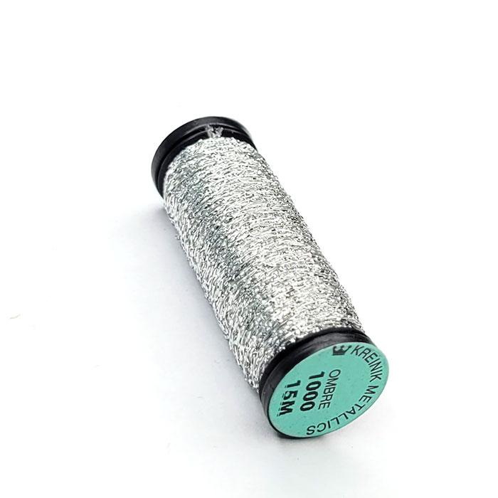 Kreinik 크라이닉자수실 OMBRE 1000 #1 Solid Silver 15m