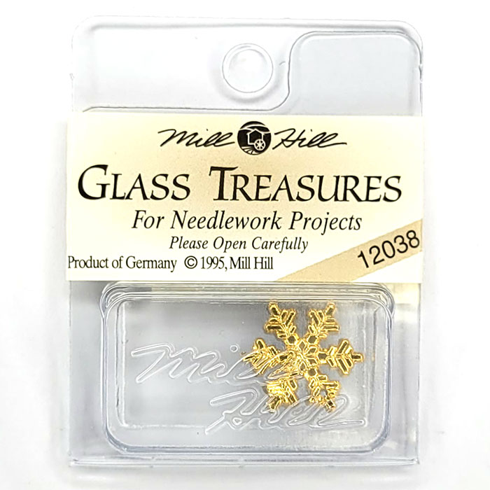 MillHill 크리스탈장식/ 12038 Med Snowflake-Gold