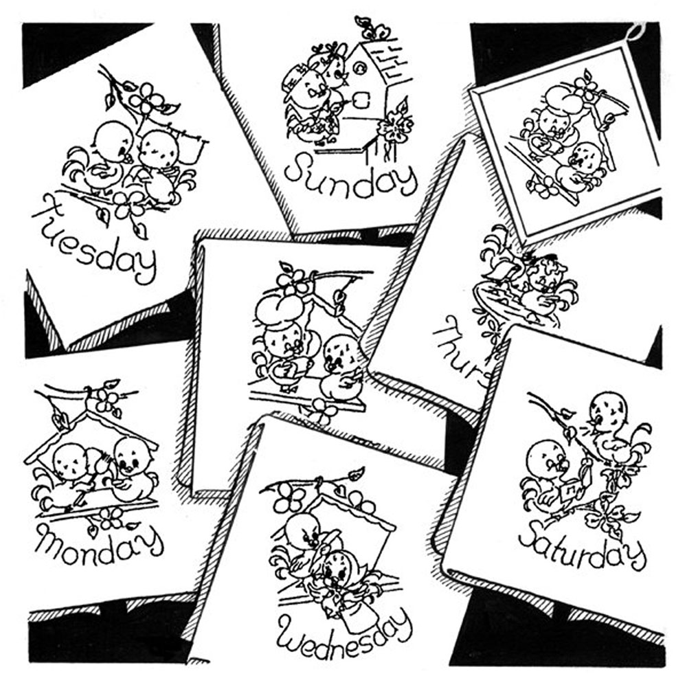 다림질 전사도안 Aunt Marthas Love Birds-ATM3971