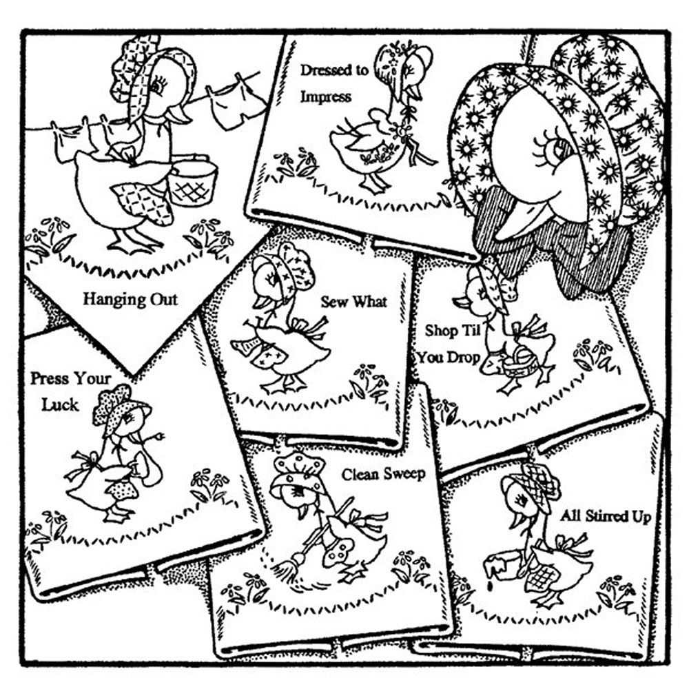 다림질 전사도안 Aunt Marthas Sunbonnet Duck-ATM3979