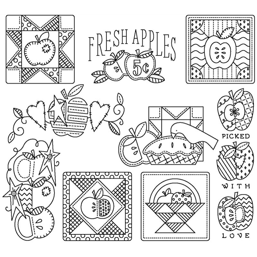 다림질 전사도안 Aunt Marthas Patchwork Apples-ATM4030