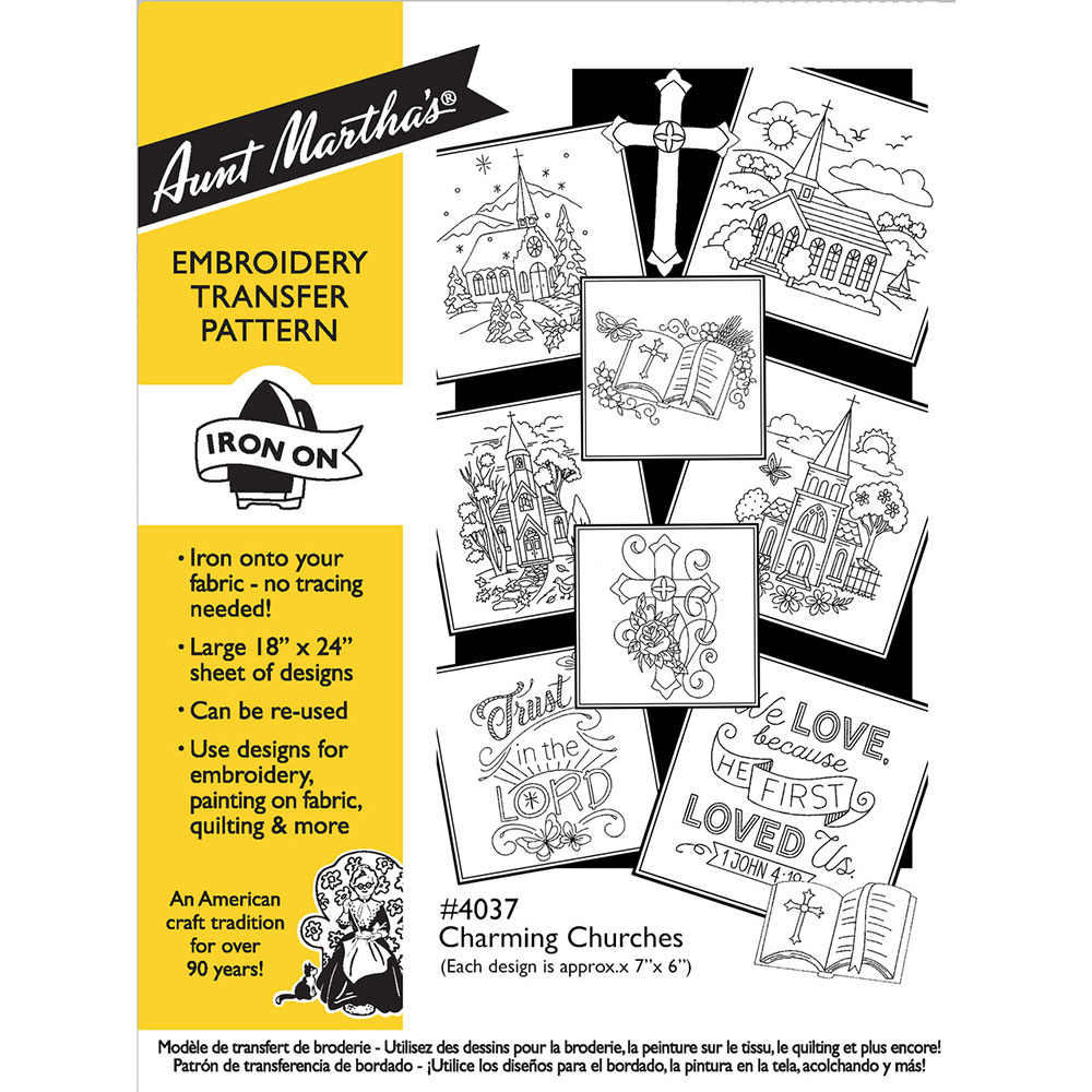 다림질 전사도안 Aunt Marthas Charming Churches-ATM4037