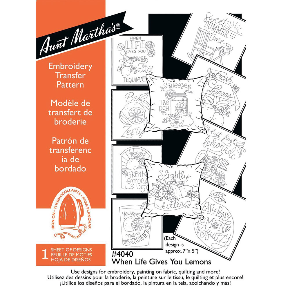 다림질 전사도안 Aunt Marthas When Life Gives You Lemons-ATM4040