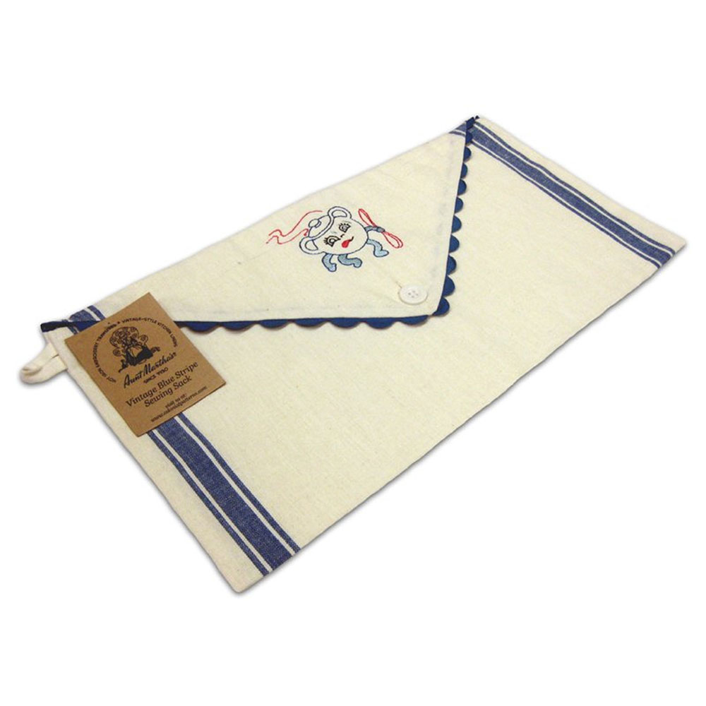 Aunt Marthas Vintage Striped Sewing Sack (Blue) (자수용 파우치 47x24Cm)/SSVB