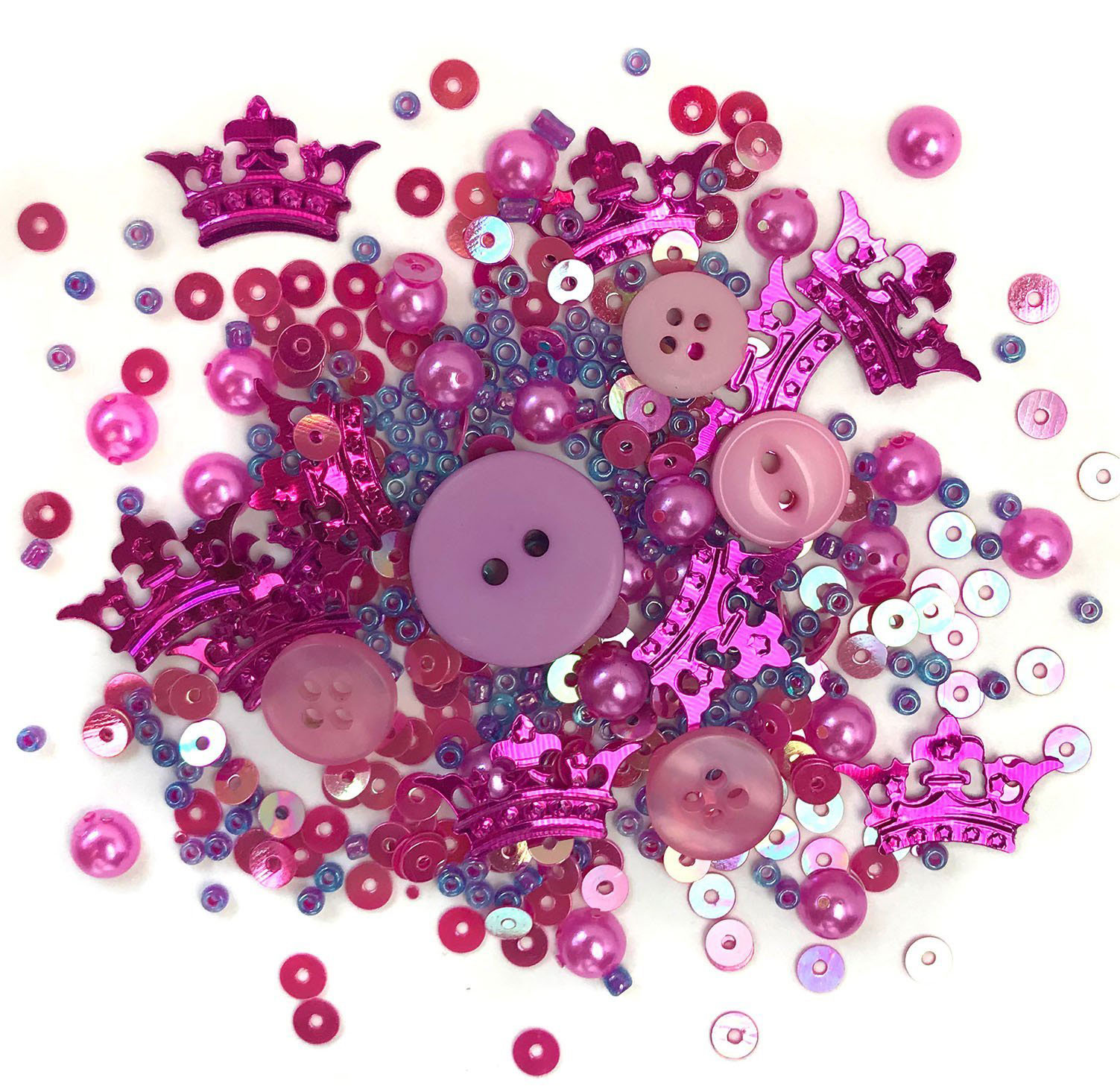 Buttons Galore/Shaker Mix/Princess Party 참스장식버튼 단추(플라스틱큐브포장)-BGMLL.526