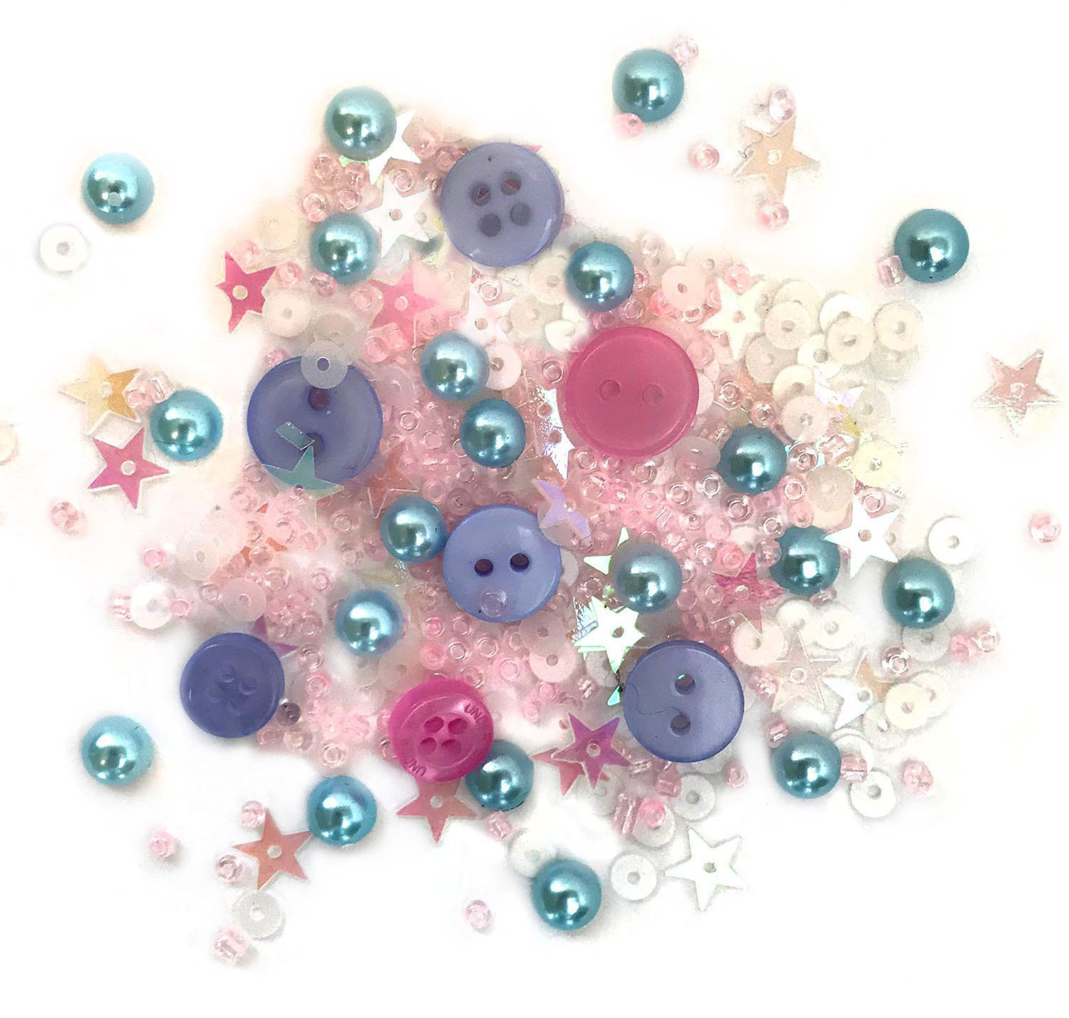 Buttons Galore/Shaker Mix/Pastel Dreams 참스장식버튼 단추(플라스틱큐브포장)-BGMLL.527