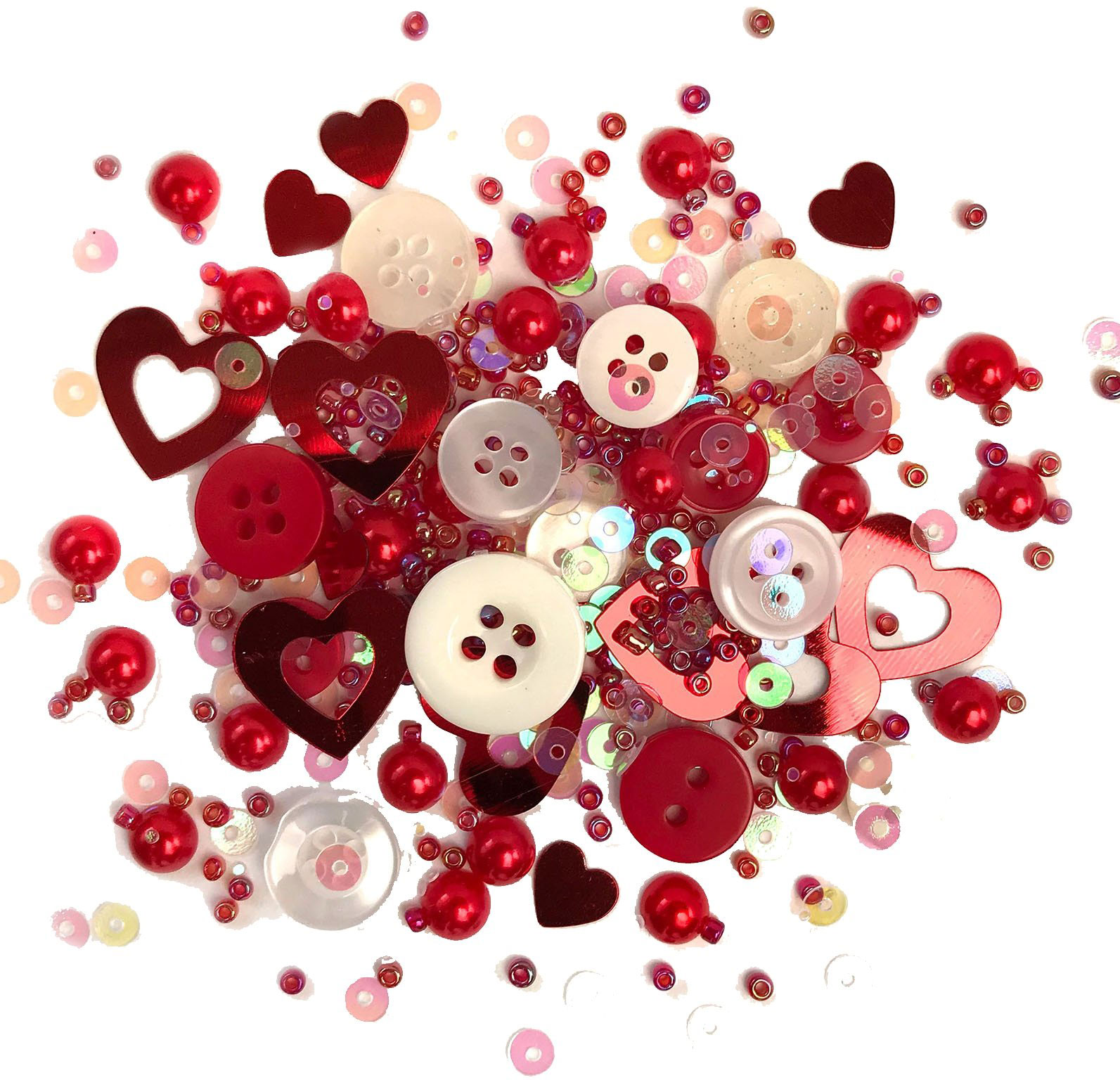 Buttons Galore/Shaker Mix/Love is 참스장식버튼 단추(플라스틱큐브포장)-BGMLL.529