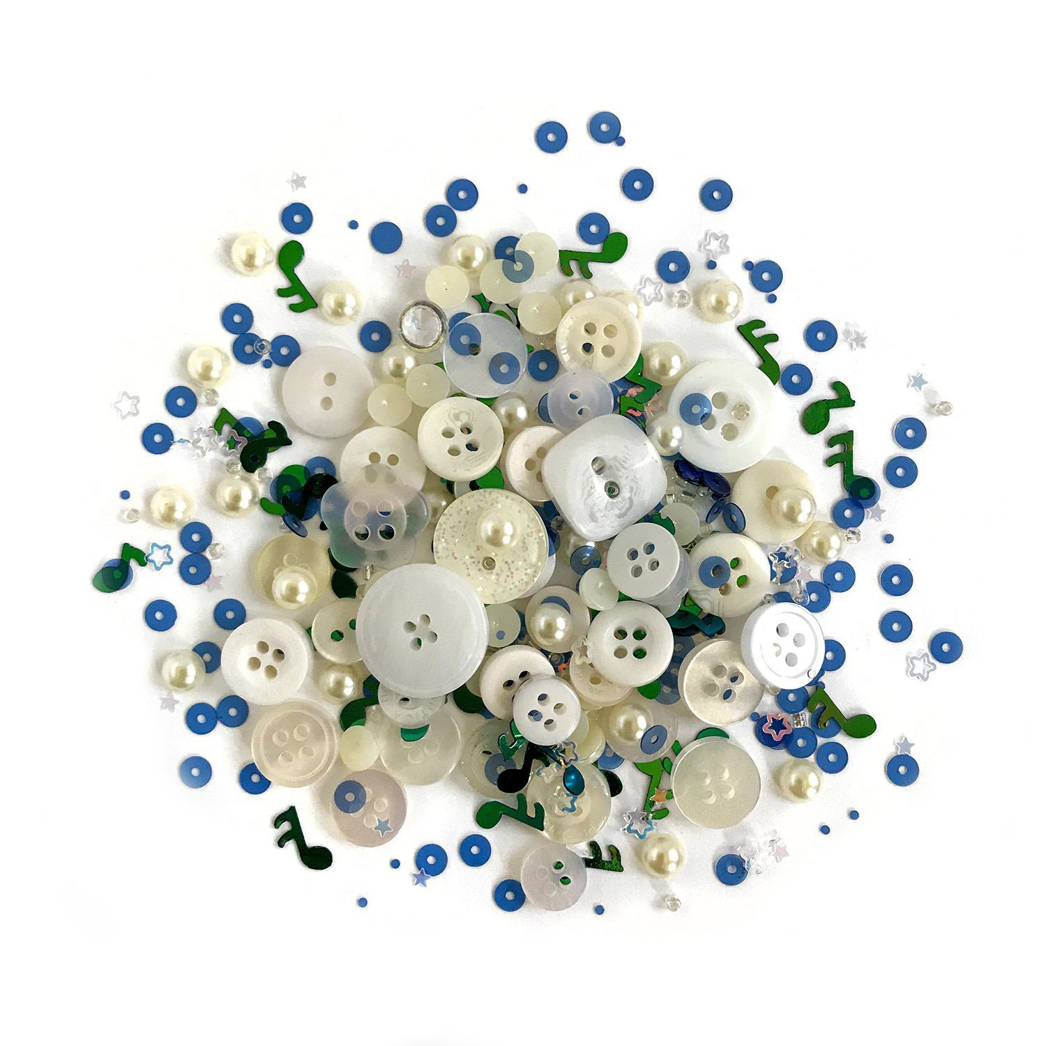 Buttons Galore/Shaker Mix/Sweet Melody 참스장식버튼 단추(플라스틱큐브포장)-BGMLL.532