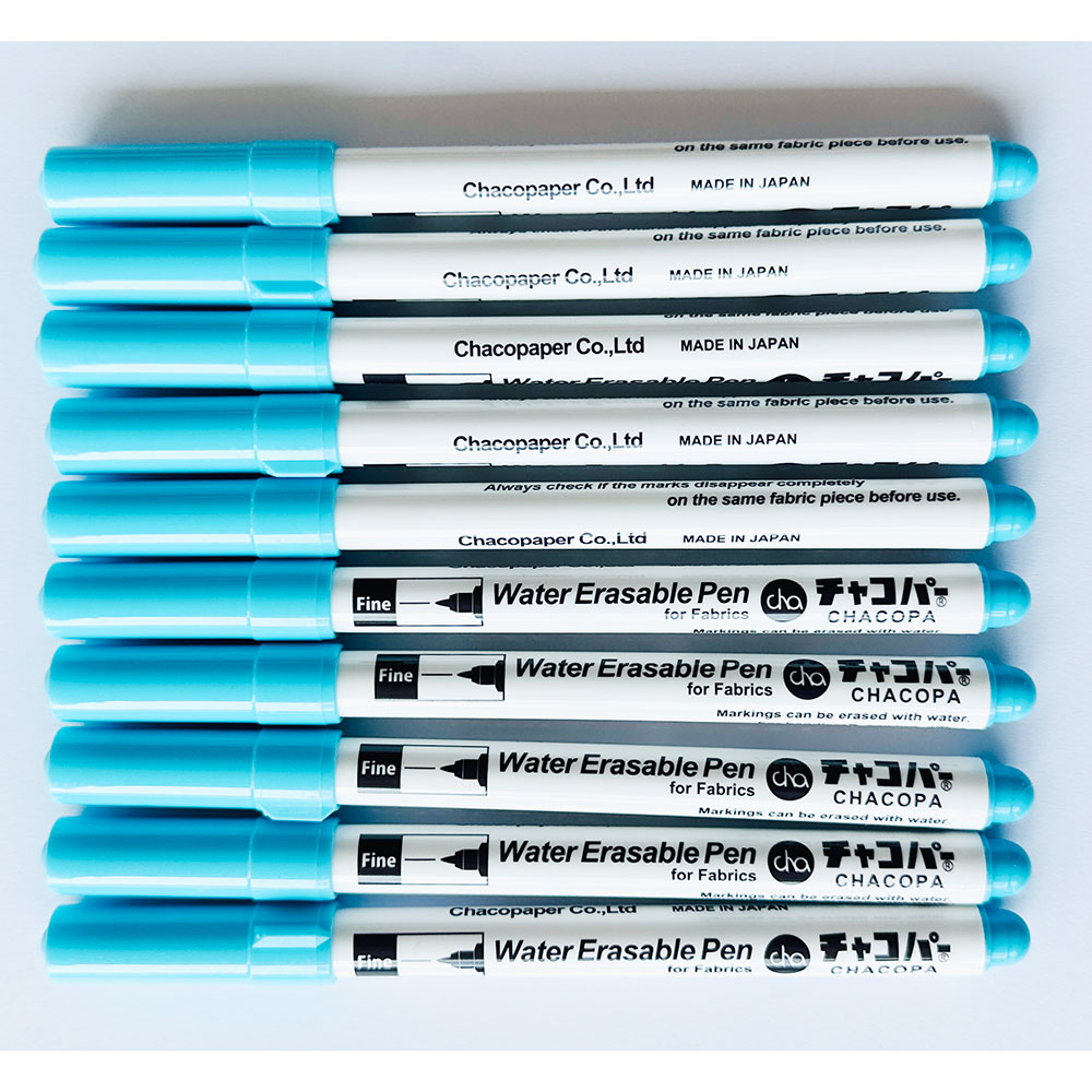 (10개) 수성펜 일본챠코펜 파랑 원단용 가느다란촉 0.3mm/24935-10개