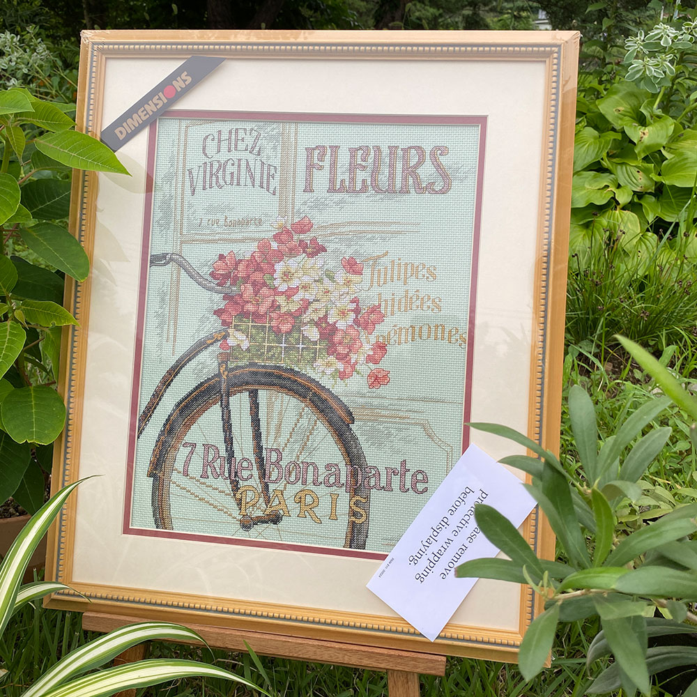 십자수 완성작품(유리없는 액자로 제작된 상태)-PARISIAN BICYCLE/14482