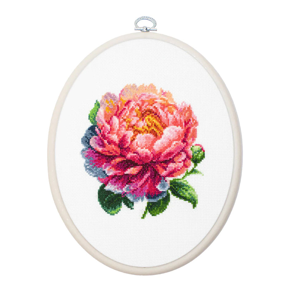 외국 십자수패키지 Luca-s / 후프 Coral Charm Peony-BC205